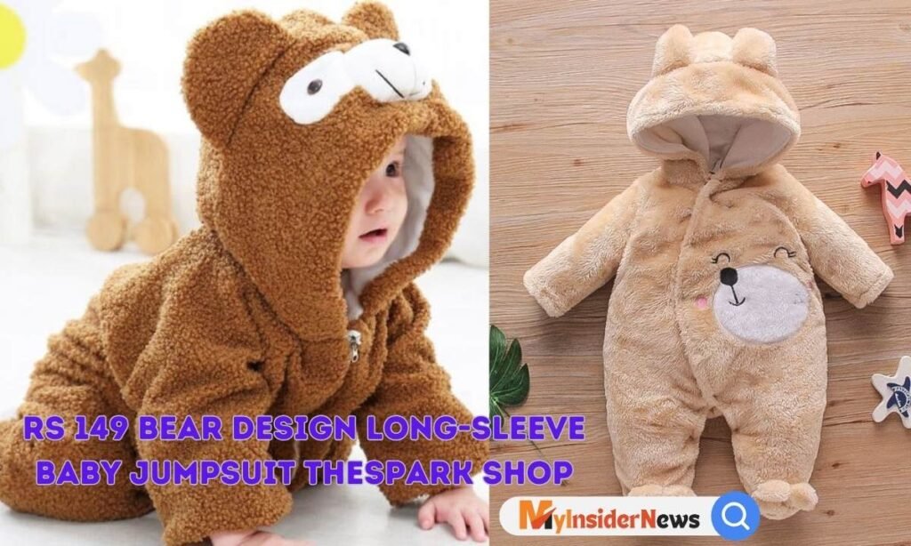 Rs 149 Bear Design Long-Sleeve Baby Jumpsuit Thespark Shop